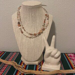Peyote Bird Free Spirit Sand Stone Beaded Necklace With Earthy Tones & Versatile